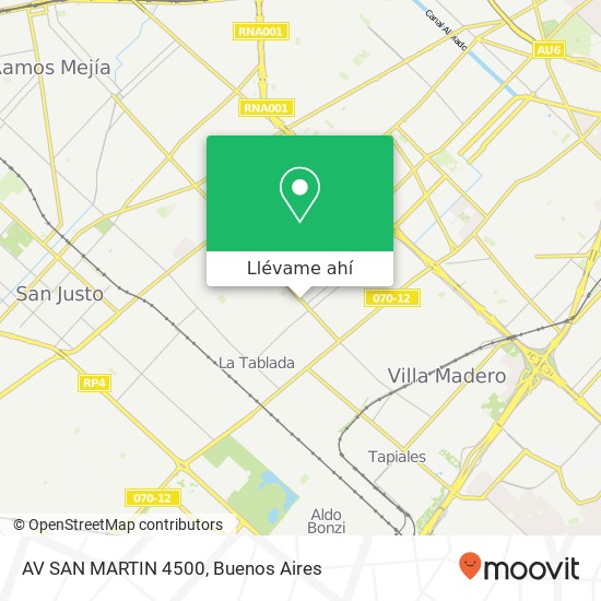 Mapa de AV  SAN MARTIN 4500