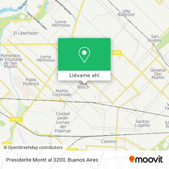 Mapa de Presidente Montt al 3200