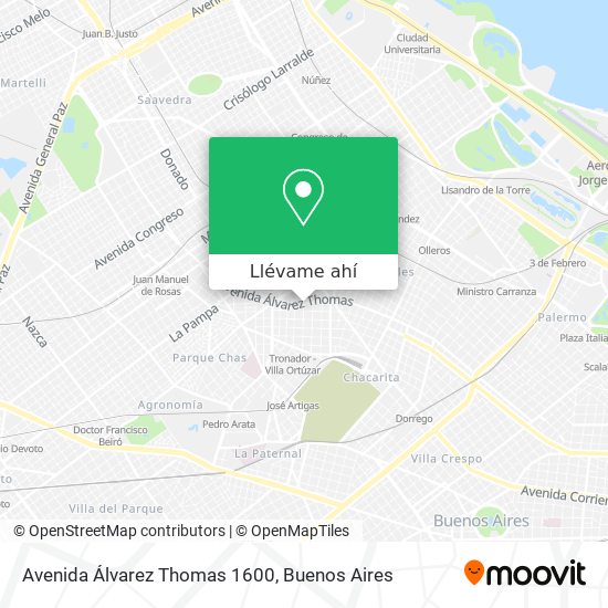 Mapa de Avenida Álvarez Thomas 1600