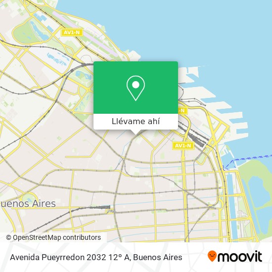 Mapa de Avenida Pueyrredon 2032 12º A