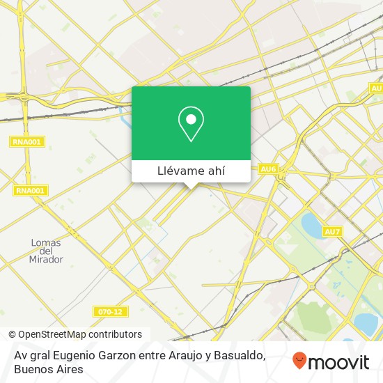 Mapa de Av  gral Eugenio Garzon entre Araujo y Basualdo