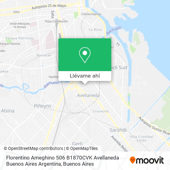 Mapa de Florentino Ameghino 506  B1870CVK Avellaneda  Buenos Aires  Argentina