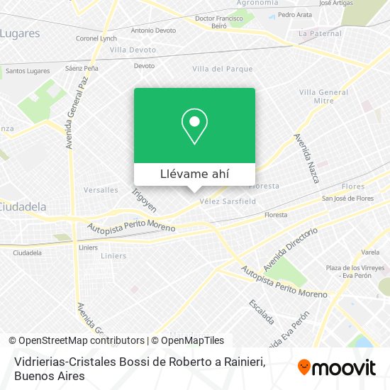 Mapa de Vidrierias-Cristales Bossi de Roberto a Rainieri