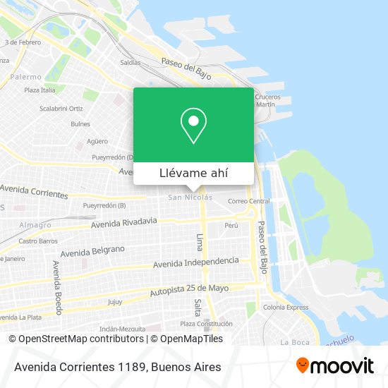 Mapa de Avenida Corrientes 1189