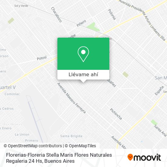 Mapa de Florerias-Floreria Stella Maris Flores Naturales Regaleria 24 Hs