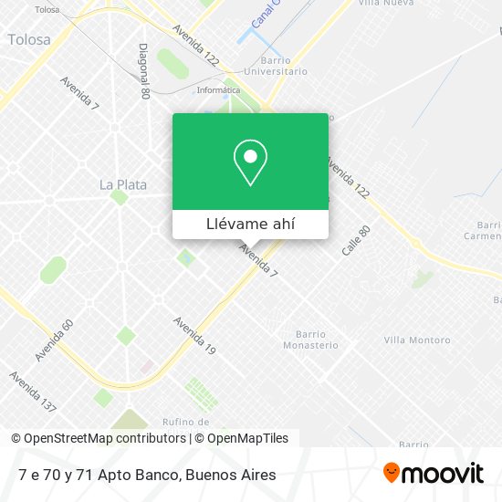 Mapa de 7 e  70 y 71 Apto Banco