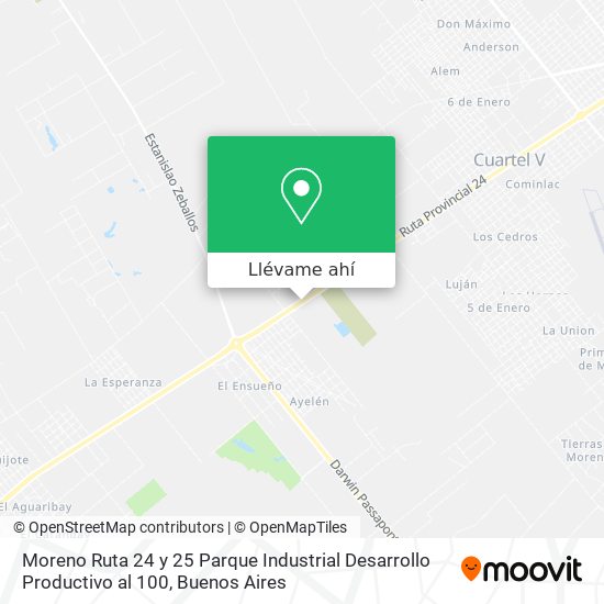 Mapa de Moreno   Ruta 24 y 25  Parque Industrial Desarrollo Productivo al 100