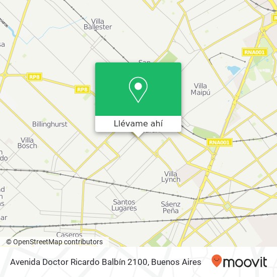 Mapa de Avenida Doctor Ricardo Balbín 2100