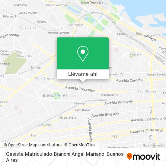 Mapa de Gasista Matriculado-Bianchi Angel Mariano