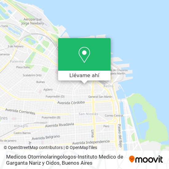 Mapa de Medicos Otorrinolaringologos-Instituto Medico de Garganta Nariz y Oidos