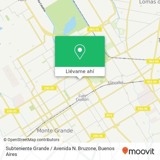 Mapa de Subteniente Grande / Avenida N. Bruzone