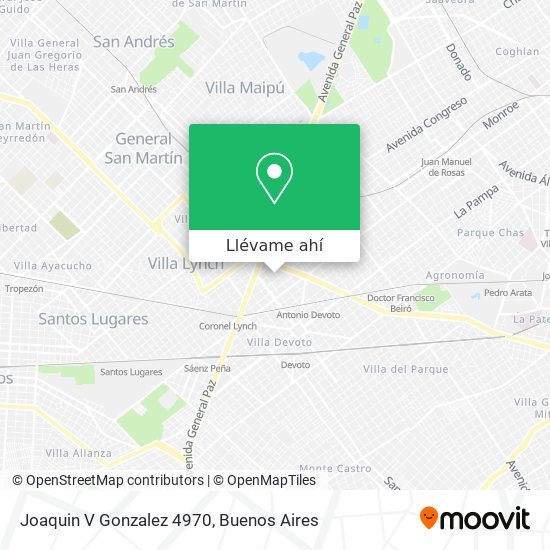 Mapa de Joaquin V Gonzalez 4970