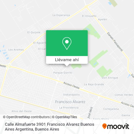 Mapa de Calle Almafuerte 3901  Francisco Alvarez  Buenos Aires  Argentina
