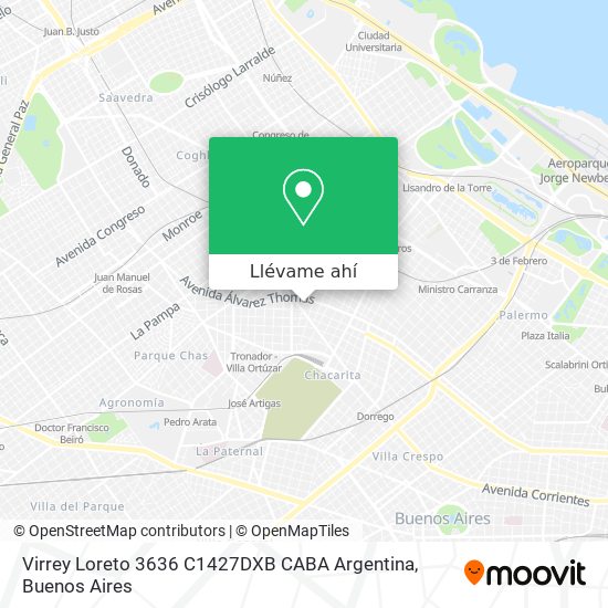 Mapa de Virrey Loreto 3636  C1427DXB CABA  Argentina