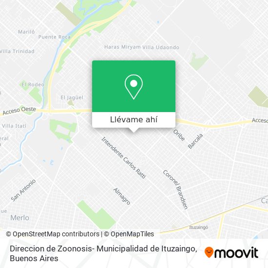 Mapa de Direccion de Zoonosis- Municipalidad de Ituzaingo