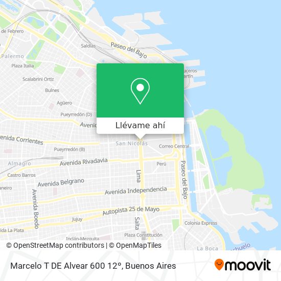 Mapa de Marcelo T  DE Alvear 600 12º