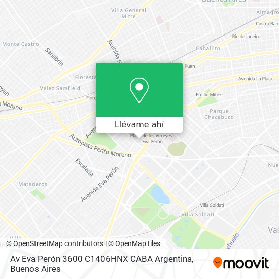 Mapa de Av  Eva Perón 3600  C1406HNX CABA  Argentina