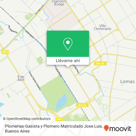 Mapa de Plomerias-Gasista y Plomero Matriculado Jose Luis