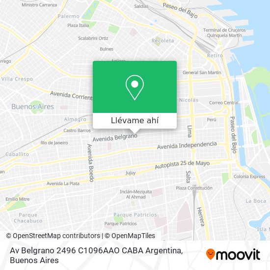 Mapa de Av  Belgrano 2496  C1096AAO CABA  Argentina