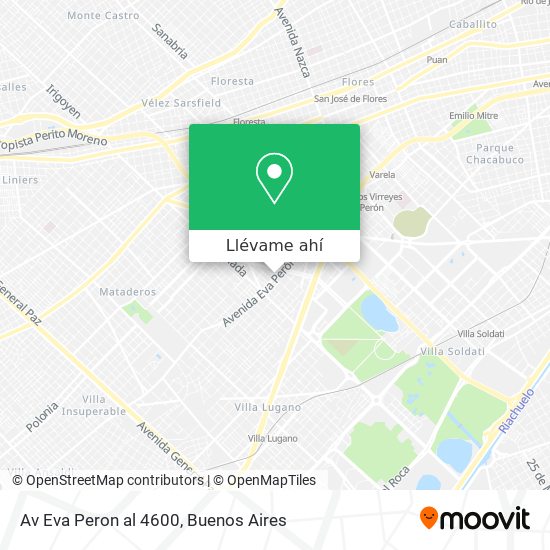 Mapa de Av  Eva Peron al 4600