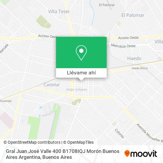 Mapa de Gral  Juan José Valle 400  B1708IQJ Morón  Buenos Aires  Argentina