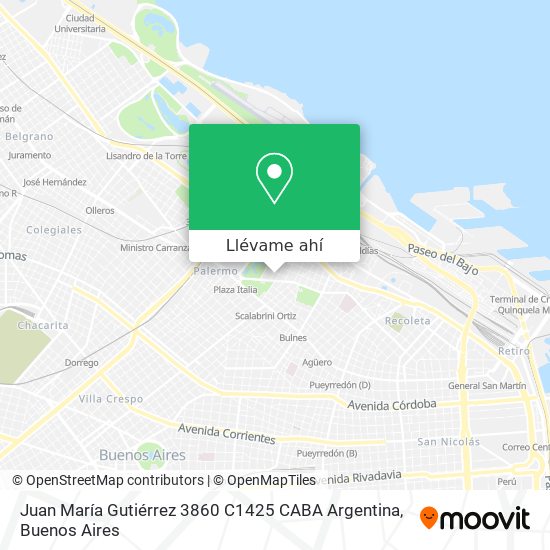 Mapa de Juan María Gutiérrez 3860  C1425 CABA  Argentina