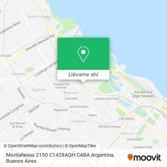 Mapa de Montañeses 2150  C1428AQH CABA  Argentina