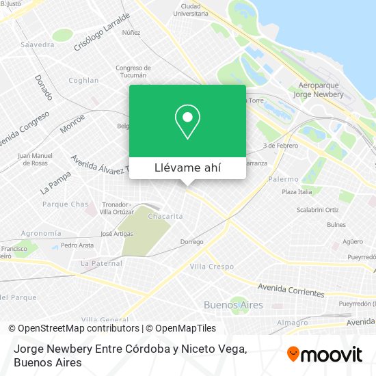 Mapa de Jorge Newbery  Entre Córdoba y Niceto Vega