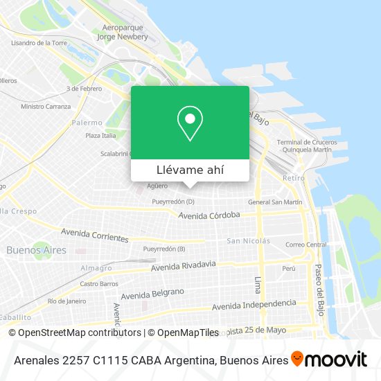 Mapa de Arenales 2257  C1115 CABA  Argentina