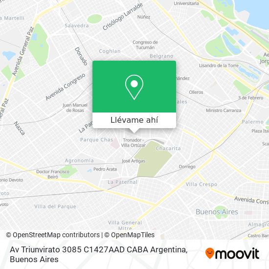 Mapa de Av Triunvirato 3085  C1427AAD CABA  Argentina
