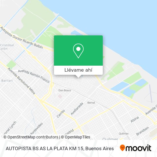 Mapa de AUTOPISTA BS AS    LA PLATA KM 15