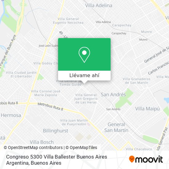 Mapa de Congreso 5300  Villa Ballester  Buenos Aires  Argentina