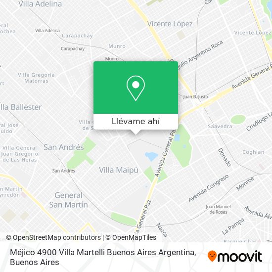 Mapa de Méjico 4900  Villa Martelli  Buenos Aires  Argentina