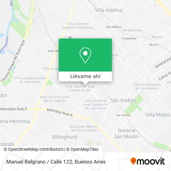 Mapa de Manuel Belgrano / Calle 122
