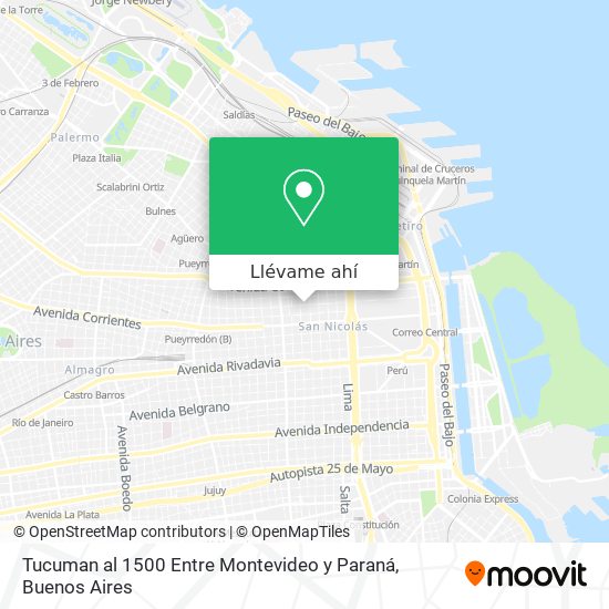 Mapa de Tucuman al 1500  Entre Montevideo y Paraná