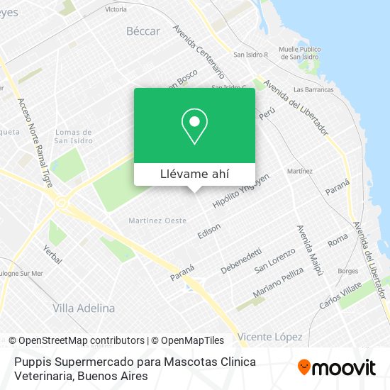 Mapa de Puppis Supermercado para Mascotas Clinica Veterinaria