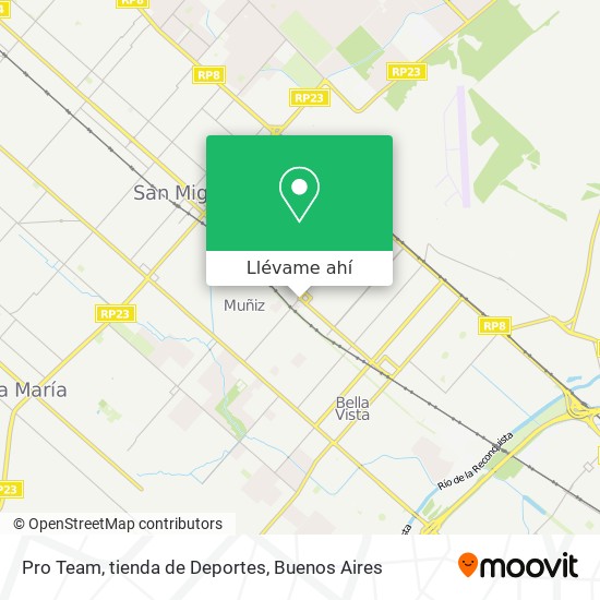 Mapa de Pro Team, tienda de Deportes