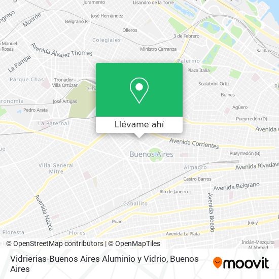 Mapa de Vidrierias-Buenos Aires Aluminio y Vidrio