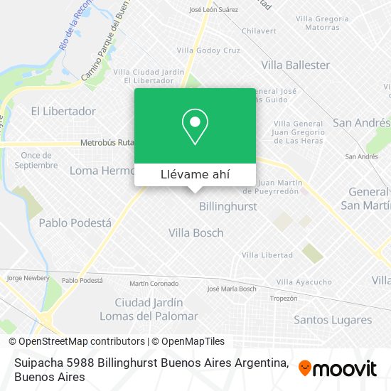 Mapa de Suipacha 5988  Billinghurst  Buenos Aires  Argentina