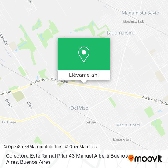 Mapa de Colectora Este Ramal Pilar 43  Manuel Alberti  Buenos Aires
