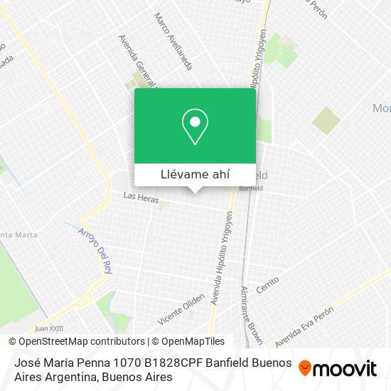 Mapa de José María Penna 1070  B1828CPF Banfield  Buenos Aires  Argentina