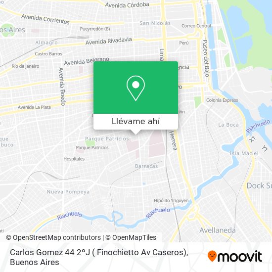 Mapa de Carlos Gomez 44 2ºJ ( Finochietto   Av  Caseros)