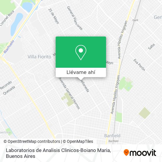 Mapa de Laboratorios de Analisis Clinicos-Boiano Maria