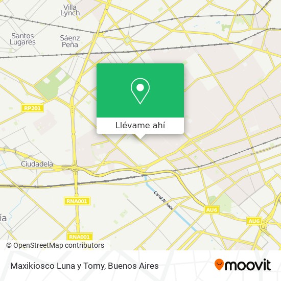 Mapa de Maxikiosco Luna y Tomy
