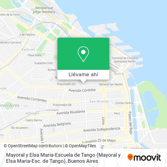 Mapa de Mayoral y Elsa Maria-Escuela de Tango