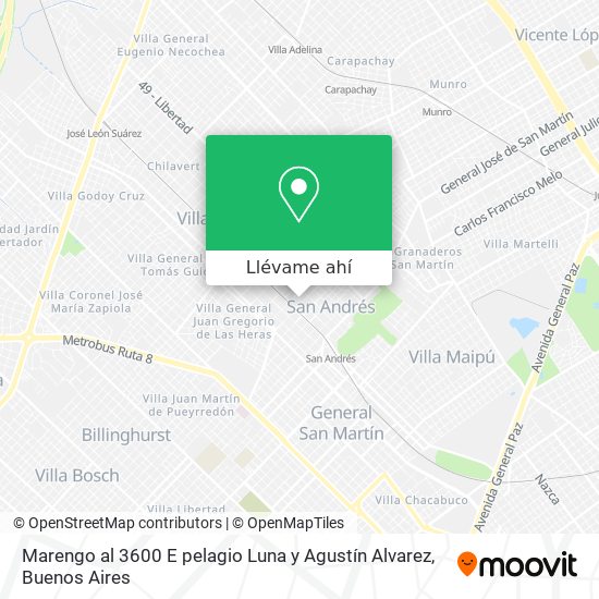 Mapa de Marengo al 3600 E pelagio Luna y Agustín Alvarez