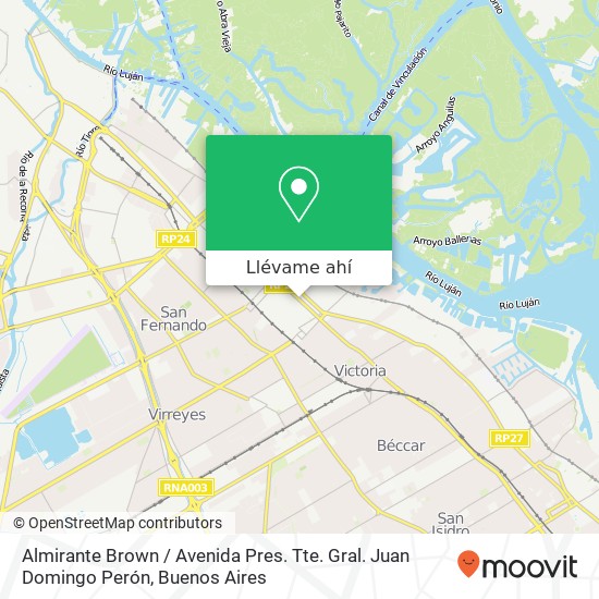 Mapa de Almirante Brown / Avenida Pres. Tte. Gral. Juan Domingo Perón