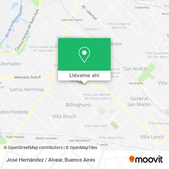 Mapa de José Hernández / Alvear