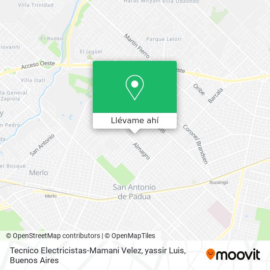 Mapa de Tecnico Electricistas-Mamani Velez, yassir Luis