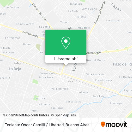 Mapa de Teniente Oscar Camilli / Libertad